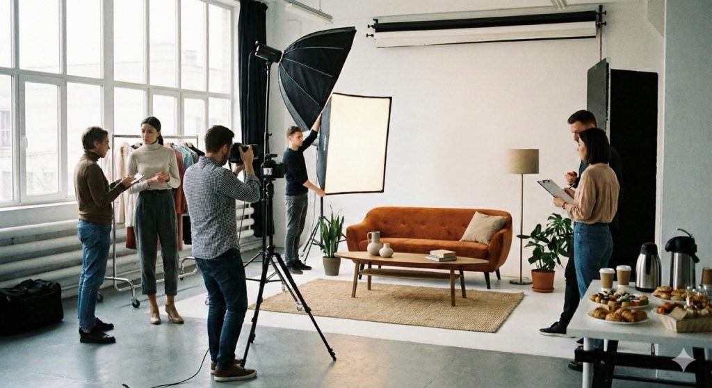 allestimento set fotografico