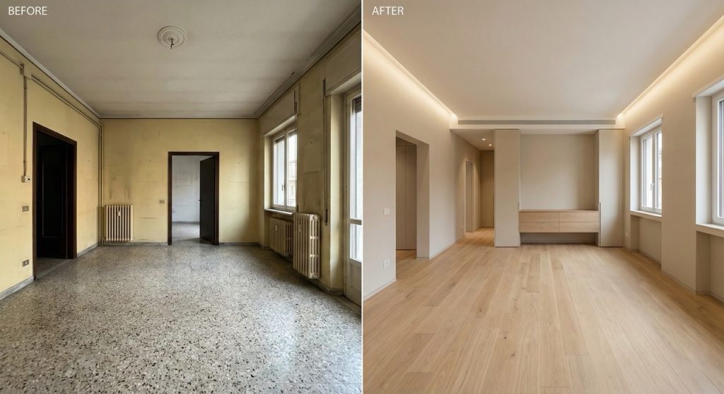 before after cantiere