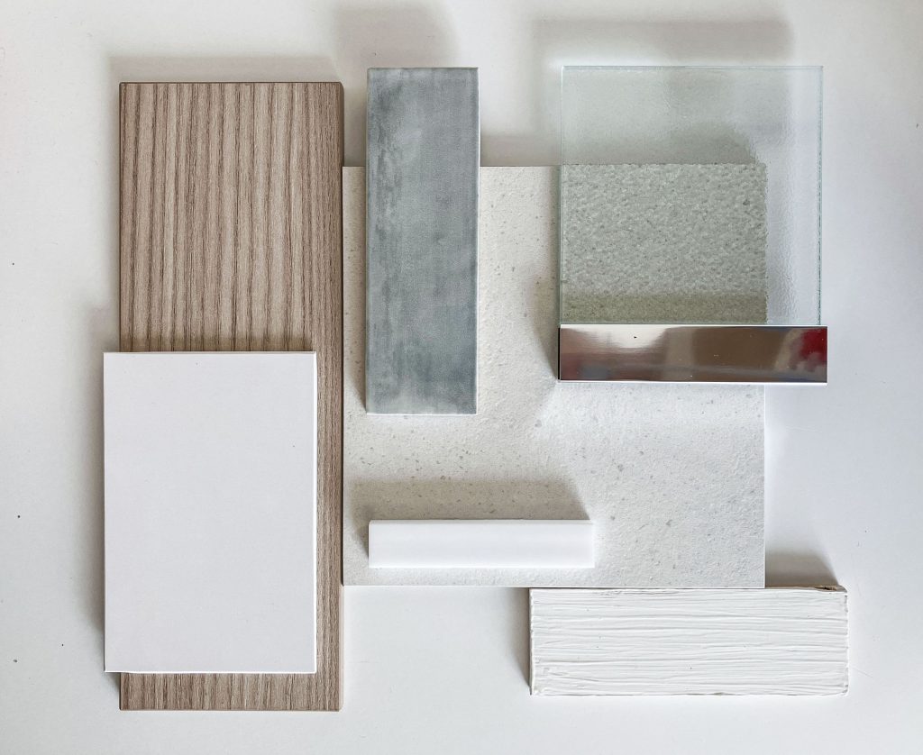 moodboard di materiali d'interni